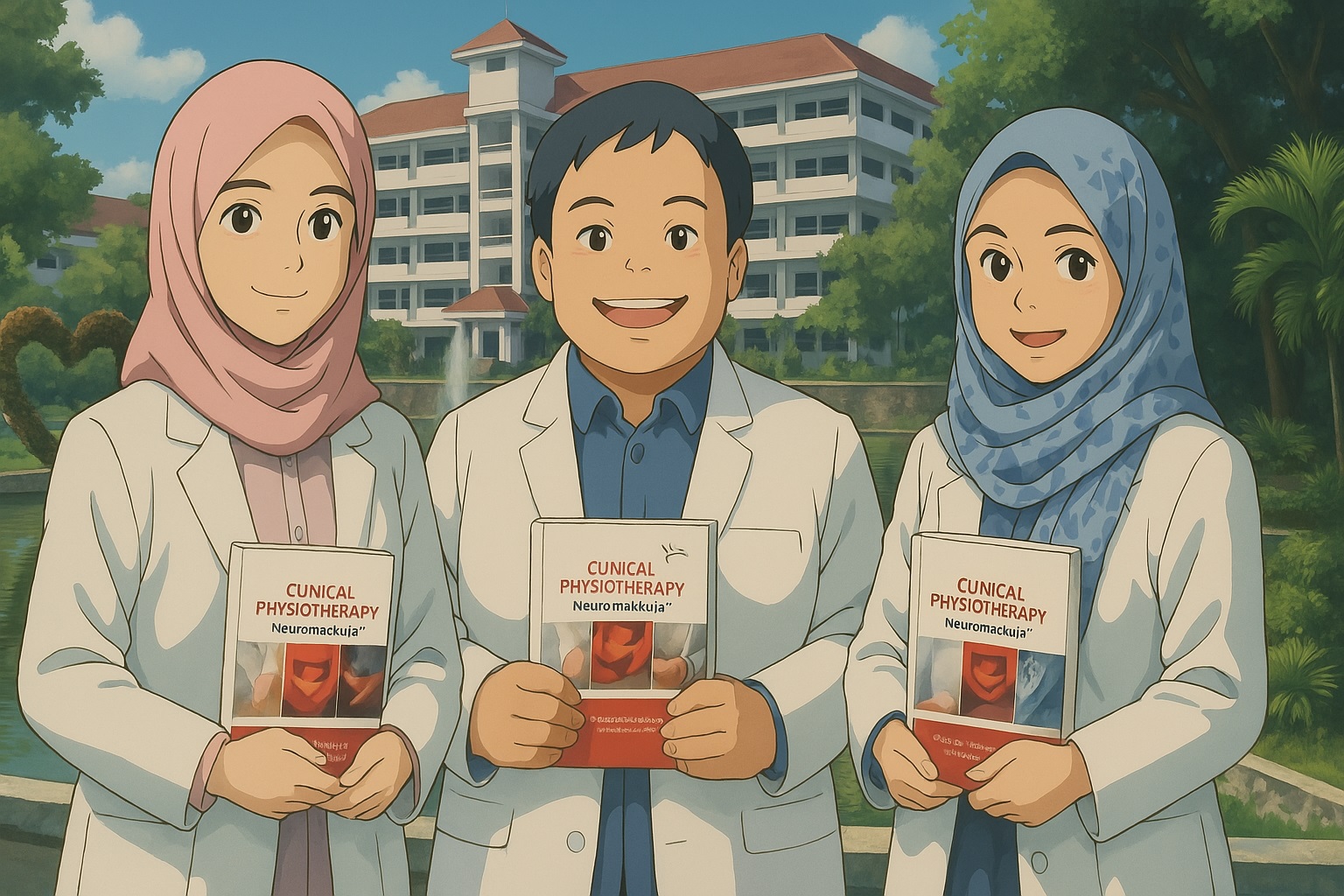 Tim Depertemen Fisioterapi Neuromuskular Rakhmad Rosadi (Tengah), Kurnia Putri Utami (Kiri), Siti Ainun Marufa (Kanan)