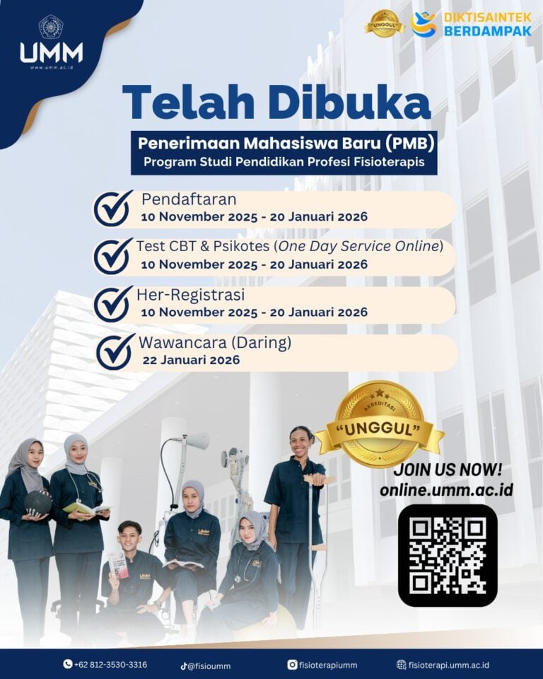 Perekrutan Mahasiswa Baru (PMB) Program Profesi Fisioterapis Periode Genap 2025/2026