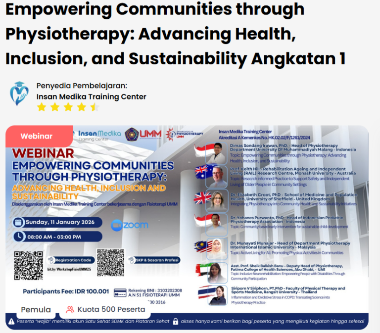 Webinar Internasional: Empowering Communities through Physiotherapy: Advancing Health, Inclusion, and Sustainability