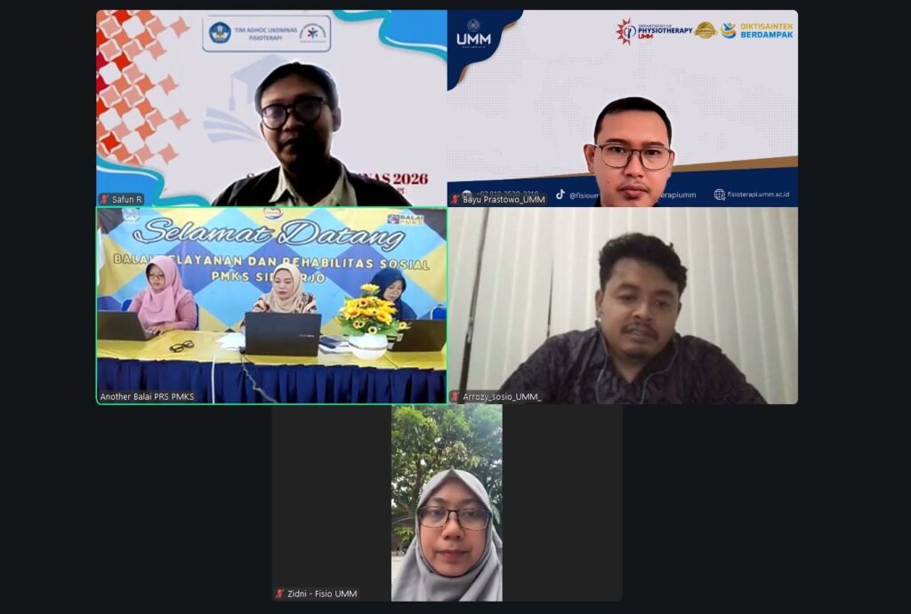 Koordinasi Dinas Sosial Jawa Timur, Profesi Fisioterapis UMM dan PIC COE Sosiologi
